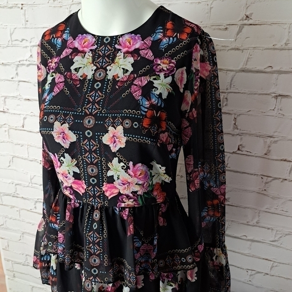 𝅺BEBE‎ Print Ruffle Tiered Dress - Picture 7 of 16